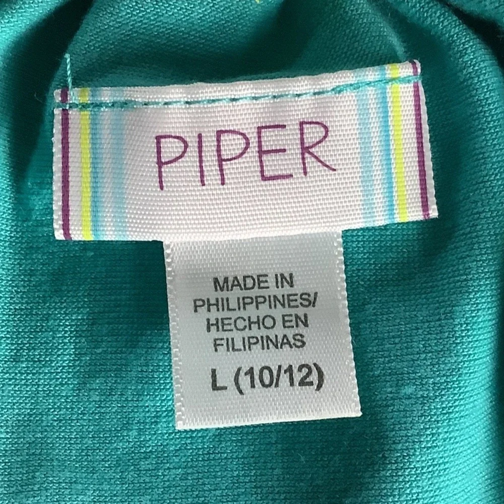 Piper Girls Hearts Peace Sign Graphic‎ Dress Size L 10/12 Multicolor